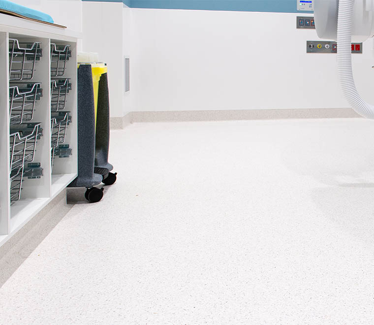 Closeup of Inteviron's hygienic wall cladding in a medical centre